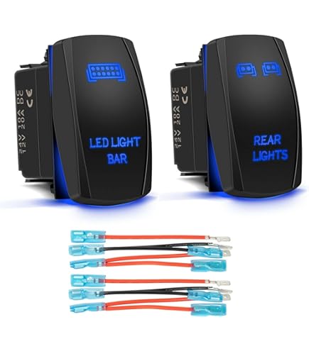 switch ライト Amazon.com: BACAUTOPARTS Blue Backlit Driving Lights Rocker