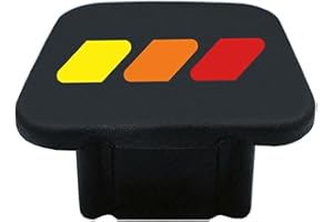 OMLKIBO 2 Inch Tri-Color 3 Color Logo Trailer Hitch Tube Cover Plug Cap, Rubber Receiver Tube Hitch Plug Compatible with Toyota Car Accessories. (Yellow Red A)