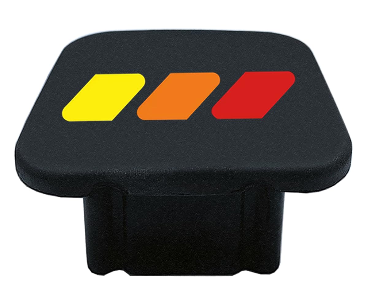 Photo 1 of 2 Inch Tri-Color 3 Color Logo Trailer Hitch Tube Cover Plug Cap, Rubber Receiver Tube Hitch Plug Compatible with Toyota Car Accessories. (Yellow Red A)