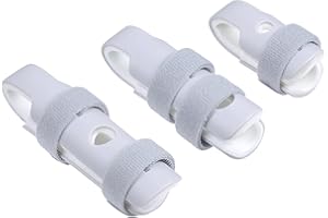 Wisesso Finger Splint, 3pcs Finger Brace Joint Stabilizer for Arthritis Broken Fingers Knuckle Immobilizationm, Trigger Finger Splint Fits Thumb/Middle/Ring/Index/Pinky Finger (3 Sizes)