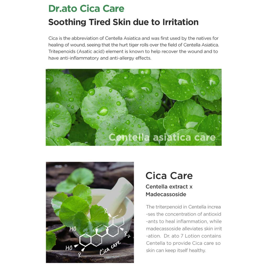 DR.ATO Ultra Rescue Cica Lotion 5.4 fl.oz. - pH5.5 Body and Face Baby, Kids Powerful Hydrating Lotion with Centella Asiatica and Ceramide for Extremely Dry Skin - Derma Tested, Paraben Free