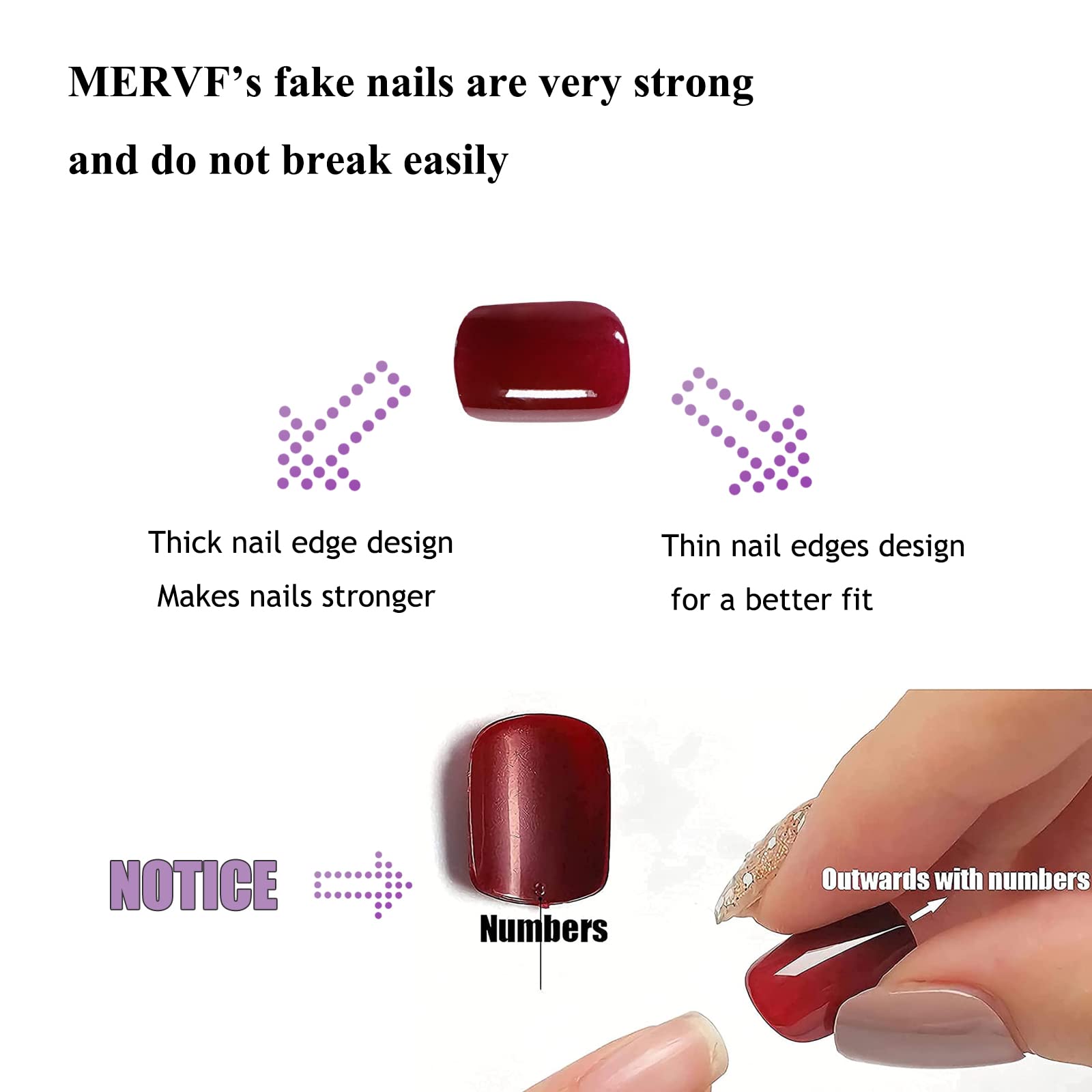 MERVF Long Square Press on Nails Blue French Tip Fake Nails Press ons with 3D Flower Design Glue on Nails Squoval Pearls Acrylic Nails Spring Glossy 24pcs False Nails - Image 7