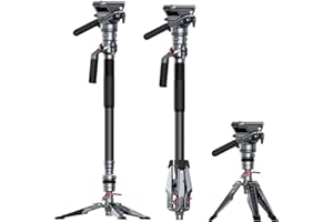 SmallRig 175cm / 68.9" Carbon Fiber Video Monopod for Camera, Compact Camera Monopod with One-Button Lift & Lock, Max. 5kg Pl