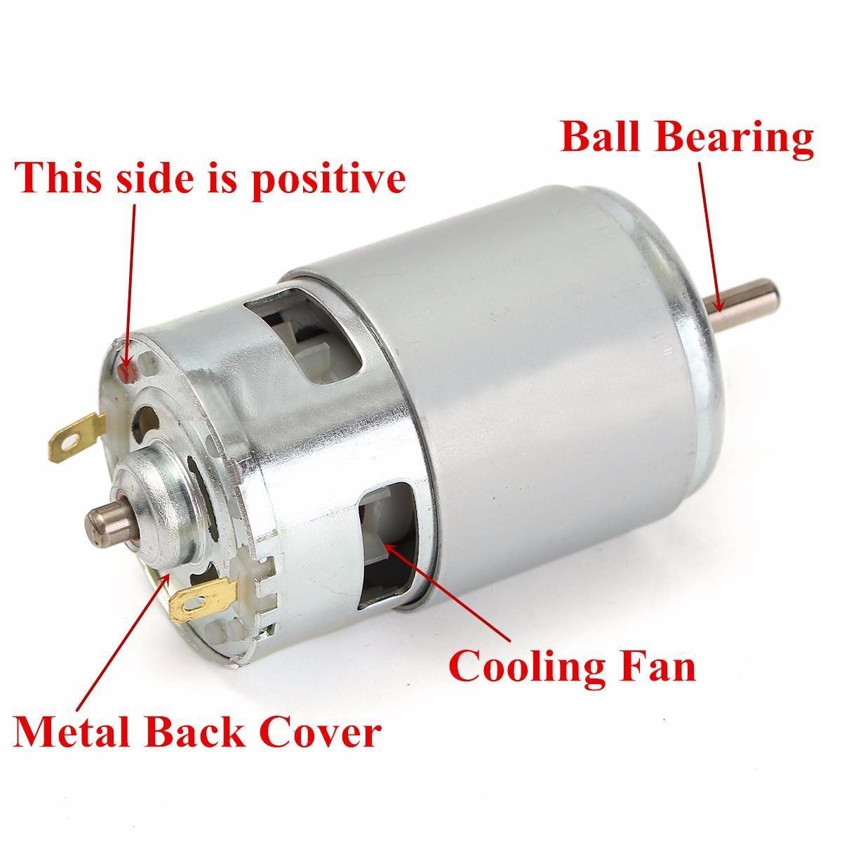 Qianson DC 775 Motor 12V-36V 24V 3500-9000RPM 775 Motor Ball Bearing Large Torque High Power Low Noise DC Motor for Electrical Tools: Industrial & Scientific