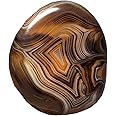 Natural Polished Banded Lace Agate Healing Crystal Specimen Irregular Palm Worry Stones Pebble Reiki Madagascar Collection Gifts Decor 1pc.（0.11-0.16 Pound