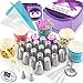 109 Pcs Russian Piping Tips Set - Cake Decorating supplies Gift Box With 109 Baking Supplies Set +22 Icing Nozzles+25 Cupcake Cups +50 Frosting Pastry Bags +5 Brushes+3 Couplers +User Guide & Rose Kit