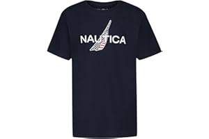 Nautica Boys' Short Sleeve J-Class Logo Crew Neck T-Shirt, Soft, Comfortable, Relaxed Fit