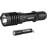 OLIGHT Warrior X 4 Rechargeable Tactical Flashlight 2,600 High Lumens and Powerful Tail-Switch Light Bundle with i3E EOS PMMA