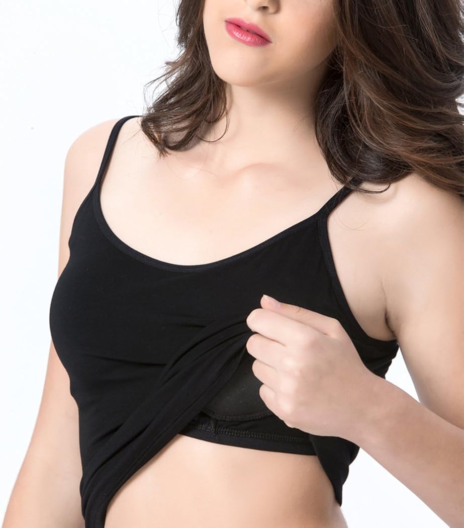 Ibeauti Womens Camisoles Tops with Built in Padded Bra Basic Breathable Tank Top: Clothing