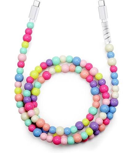 thumbnail image 2 of USB C Cable For IPhone Beaded Charging Cord 66W Fast Charge USB A To 2 of 12