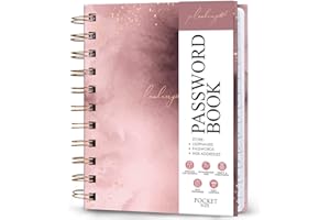 PLANBERRY Password Book Premium – Small Internet Address Organizer with A-Z Tabs – Pocket Website Password Keeper with Alphabetical Tabs – 4.7x5.7″, Hardcover (Rose Gold)