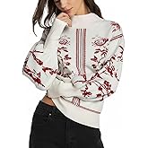 Women's Turtleneck Sweater Print Long Lantern Sleeve Fall Fashion 2025 Trendy Knit Pullover Tops