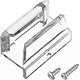 Clear Acrylic Sliding Shower Door Bottom Guide with Screw fits for Sliding Shower Doors, 3/8 in Channels for Glass Shower Door Plastic Guide - 1 Pack