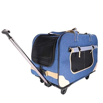 EDYUCGA Vierrädriger Transportwagen-Trolley-Hundewagen Faltbarer Zerlegter Transportwagen-Trolley Bequemer Luxuswagen (Farbe 