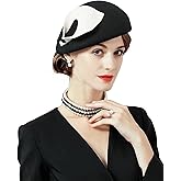 ORIDOOR Women Vintage 100% Wool Felt Flowers Bucket Cloche Bowler Hat Church Wedding Beret Hat