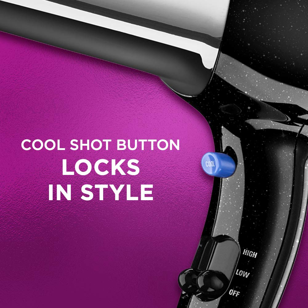 Conair 1875 Watt Full Size Pro Hair Dryer with Ionic Conditioning, Black/Chrome: Beauty