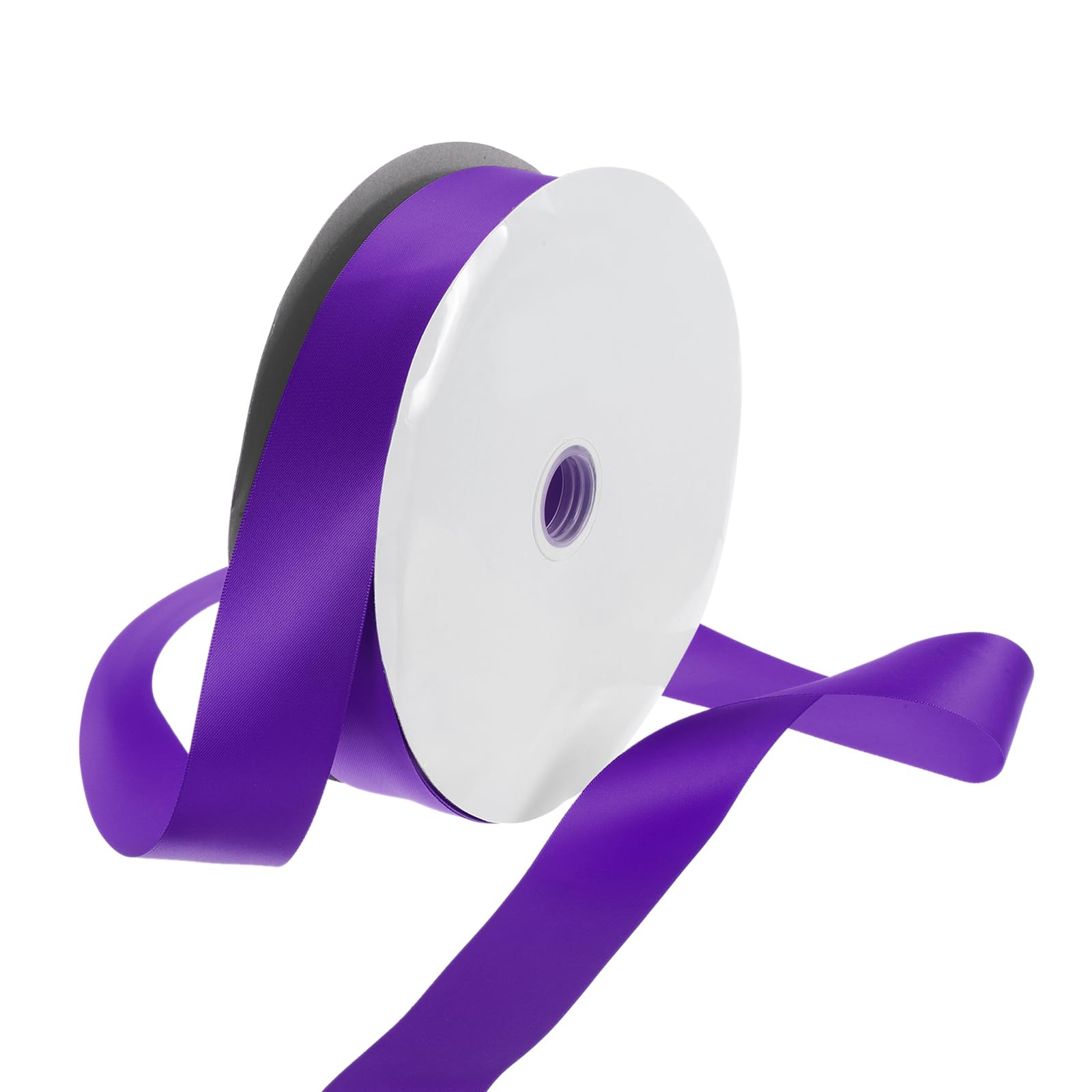 Rebower 38mm Satin Ribbon 91m Thick Double Face Grosgrain Silk Ribbon, [for Gift Wrapping, Hair Bows, Wedding, Cake, Flower] - 100 Yard/300ft/ Dark Purple