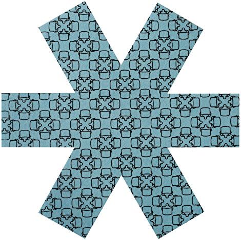 Pot & Pan Protectors - Set of 6 by Ecowares - Large 16 Inches Wide - Blue Print - Luxury Divider Pads to Prevent Scratching, Separate and Protect Surfaces of Your Cookware - for Home and RV