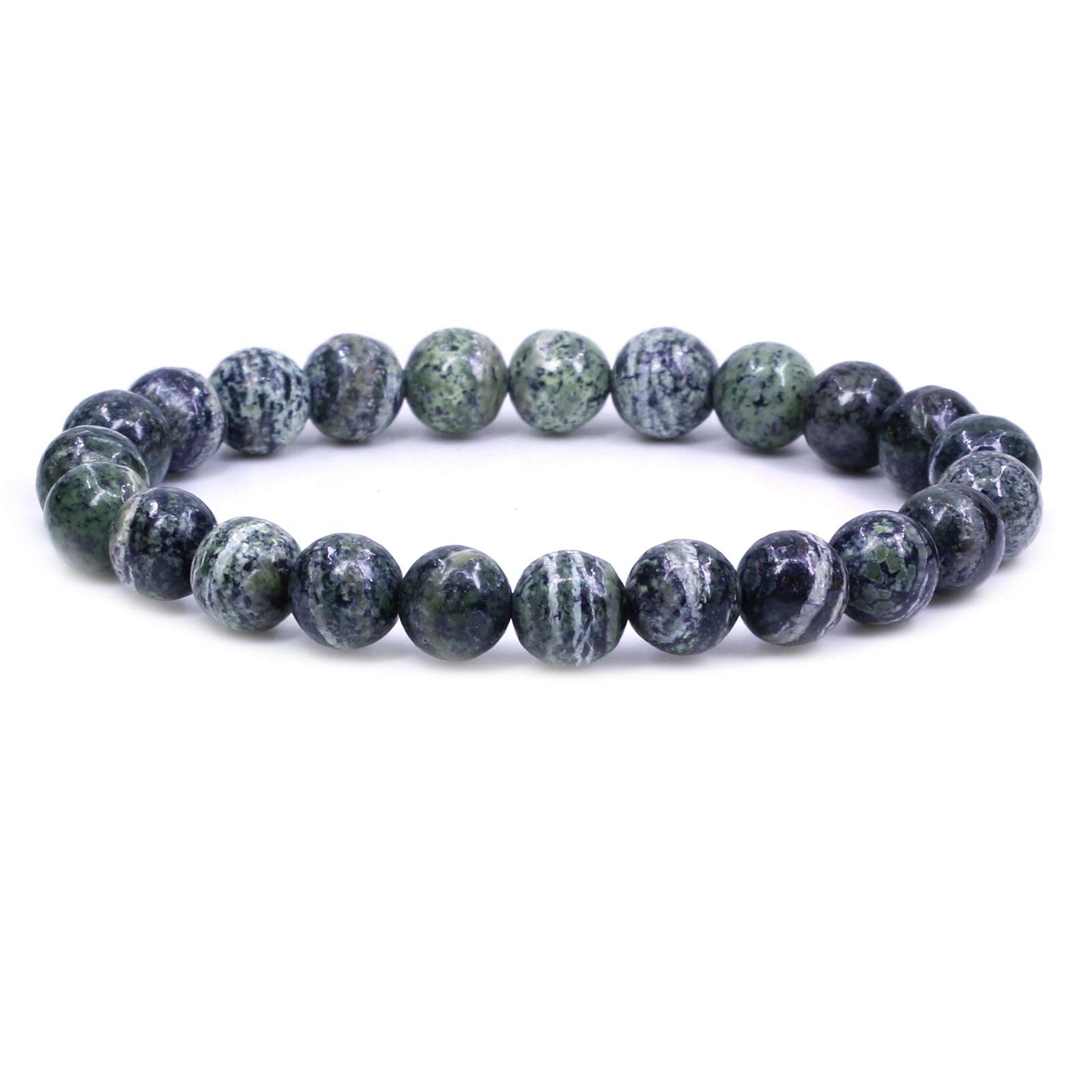 CHENYUE Natural Pomergranite Gemstone 8mm Round Beads Stretch Bracelet 7" Unisex — image 1