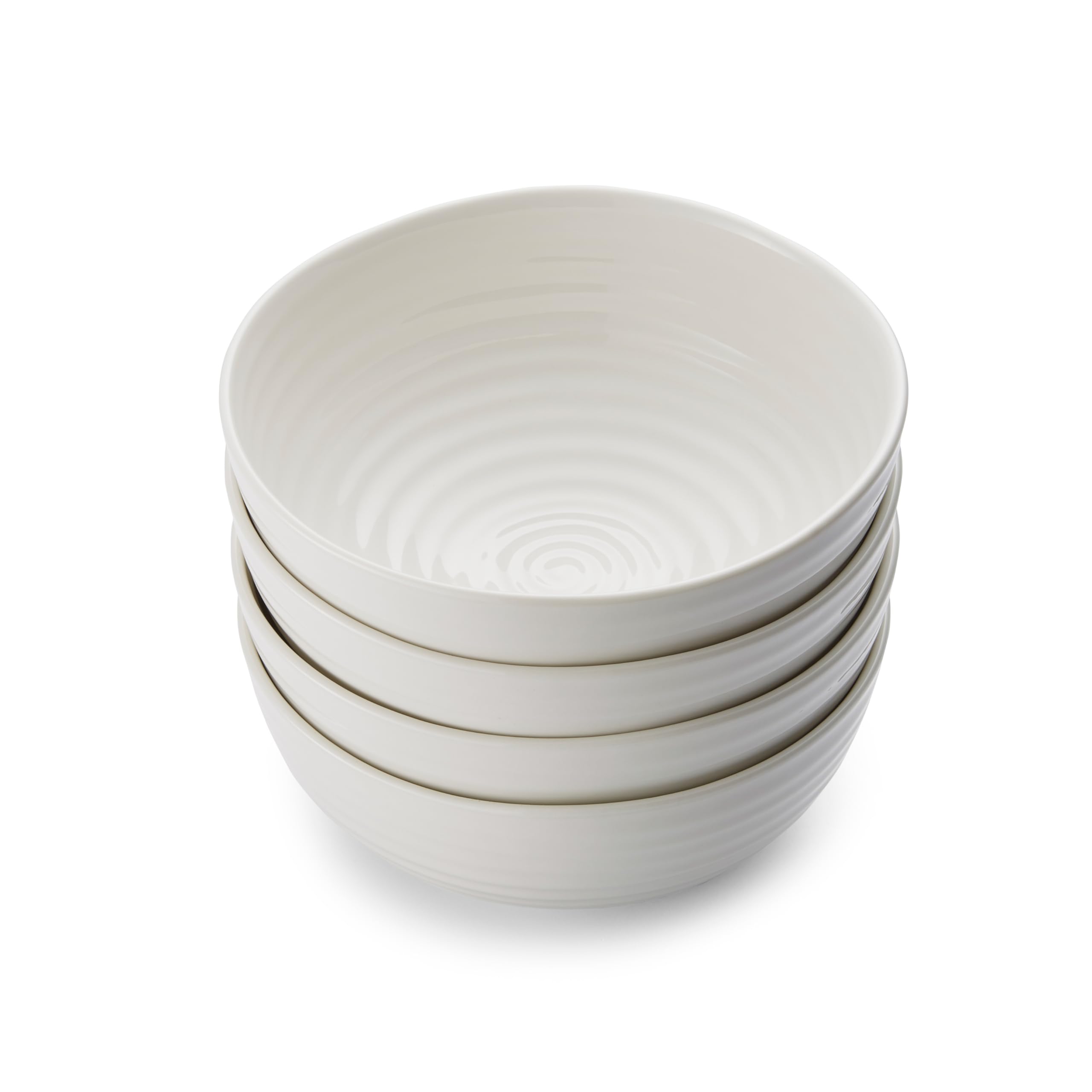 Portmeirion x Sophie Conran Set of 4 Noodle Bowls - White Bowl for Ramen, Breakfast or Cereal, Microwave, Oven, Freezer & Dishwasher Safe, Suitable for Everyday Use