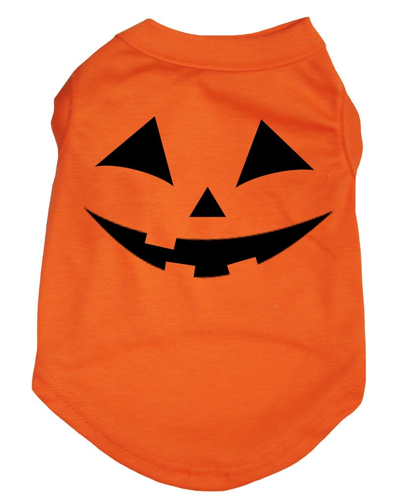 Petitebelle Pumpkin Face Puppy Dog Shirt (Orange, X-Large)