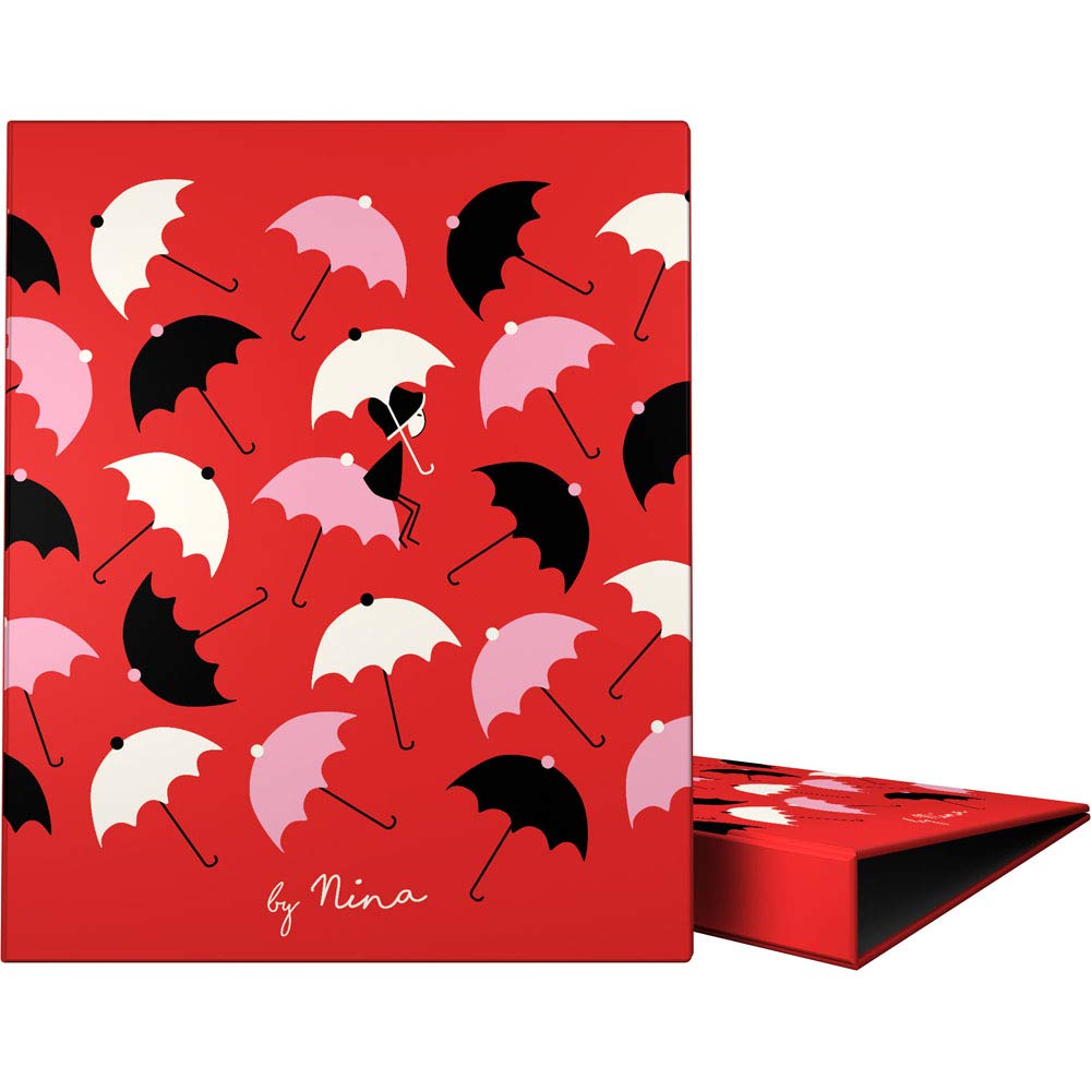 Grafoplás 88141976 Nina and Other Little Things Collection 4-Ring Binder 25 mm, Umbrellas, A4