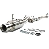 DNA MOTORING CBE-HC01DX-NRT Muffler CatBack Exhaust System [Compatible with 01-05 Honda Civic DX LX 2DR/4DR]