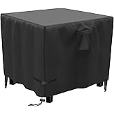 YOWDUTY Propane Fire Pit Cover Square 30 Inch, Waterproof Heavy Duty 600D Gas Fire Pit Table Cover 30 x 30 x 25 Inch, Fit 28-30 Inch Firepit Table, All-weather Protection For Patio Fire Table