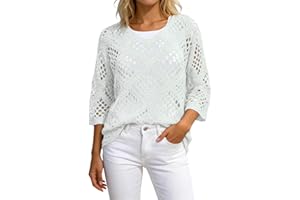 Plus Size Summer V Neck Openwork Batwing Sleeve Knit Sweater Top Casual Loose Blouse Lightweight Breezy