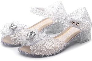 Naihoow Girl's Princess Jelly Sandals Cosplay Party Dress Up Mary Jane Shoes