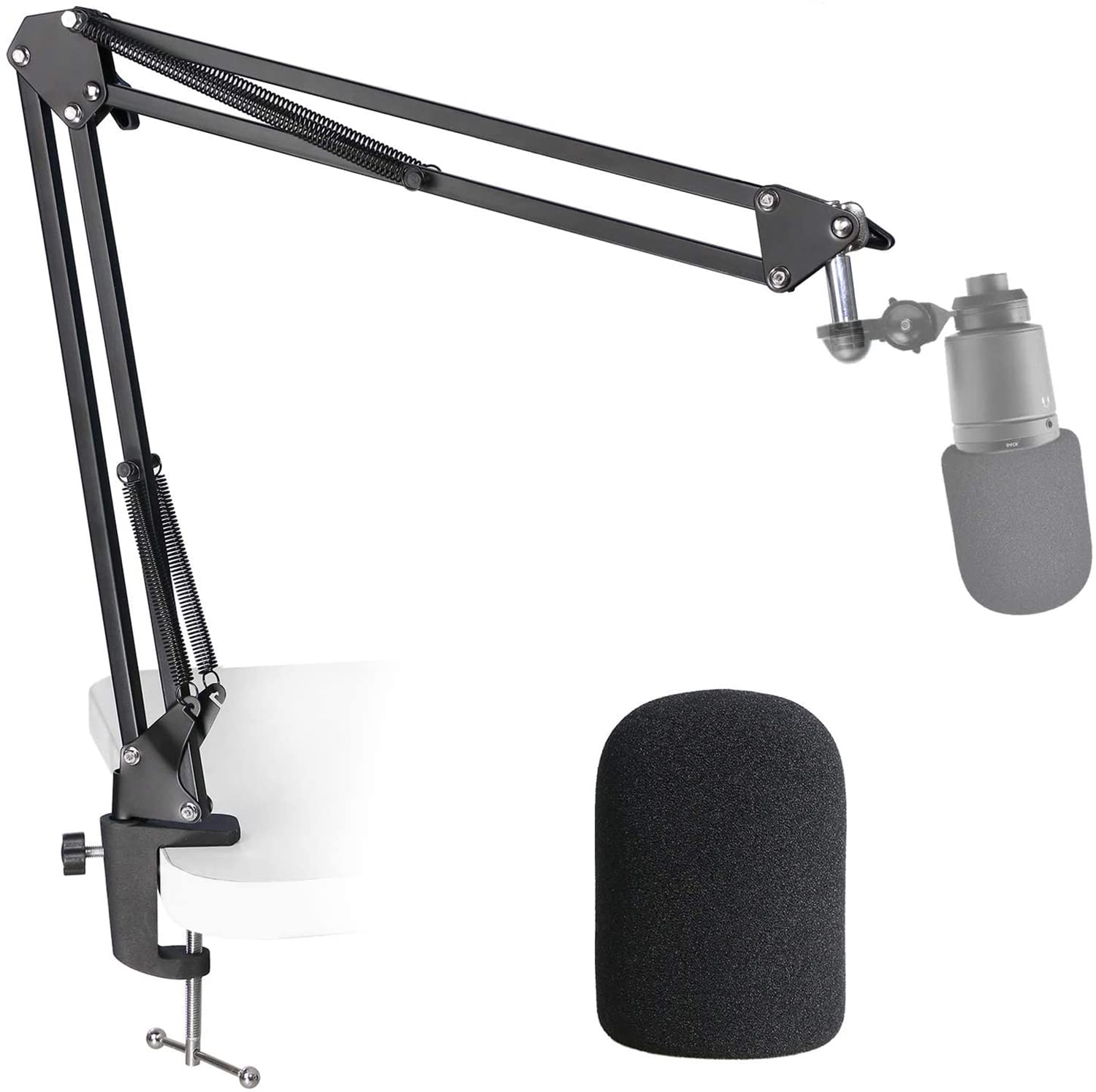 AT2020 Microphone Stand with Windscreen - Microphone Stand with Anti-Pop Foam for Audio Technica AT2020 AT2020 USB + Microphone AT2035 by YOUSHARES