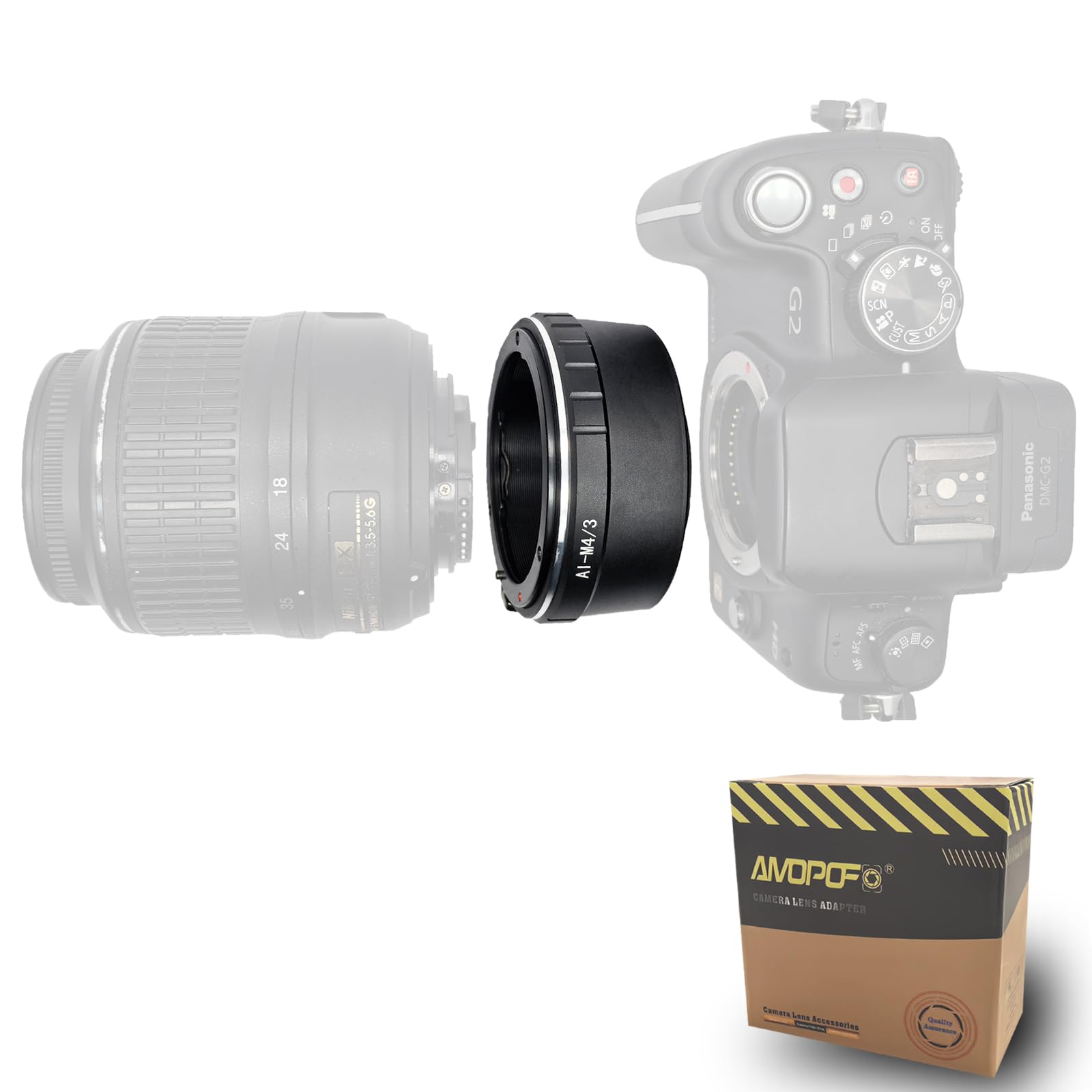 AI to M4/3 Adapter Compatible with for Nikon F Lens to Micro Four Thirds 4/3 Camera &,for Panasonic LUMIX GX8 G7 GF7 GH4 GM1 GX7 GF6