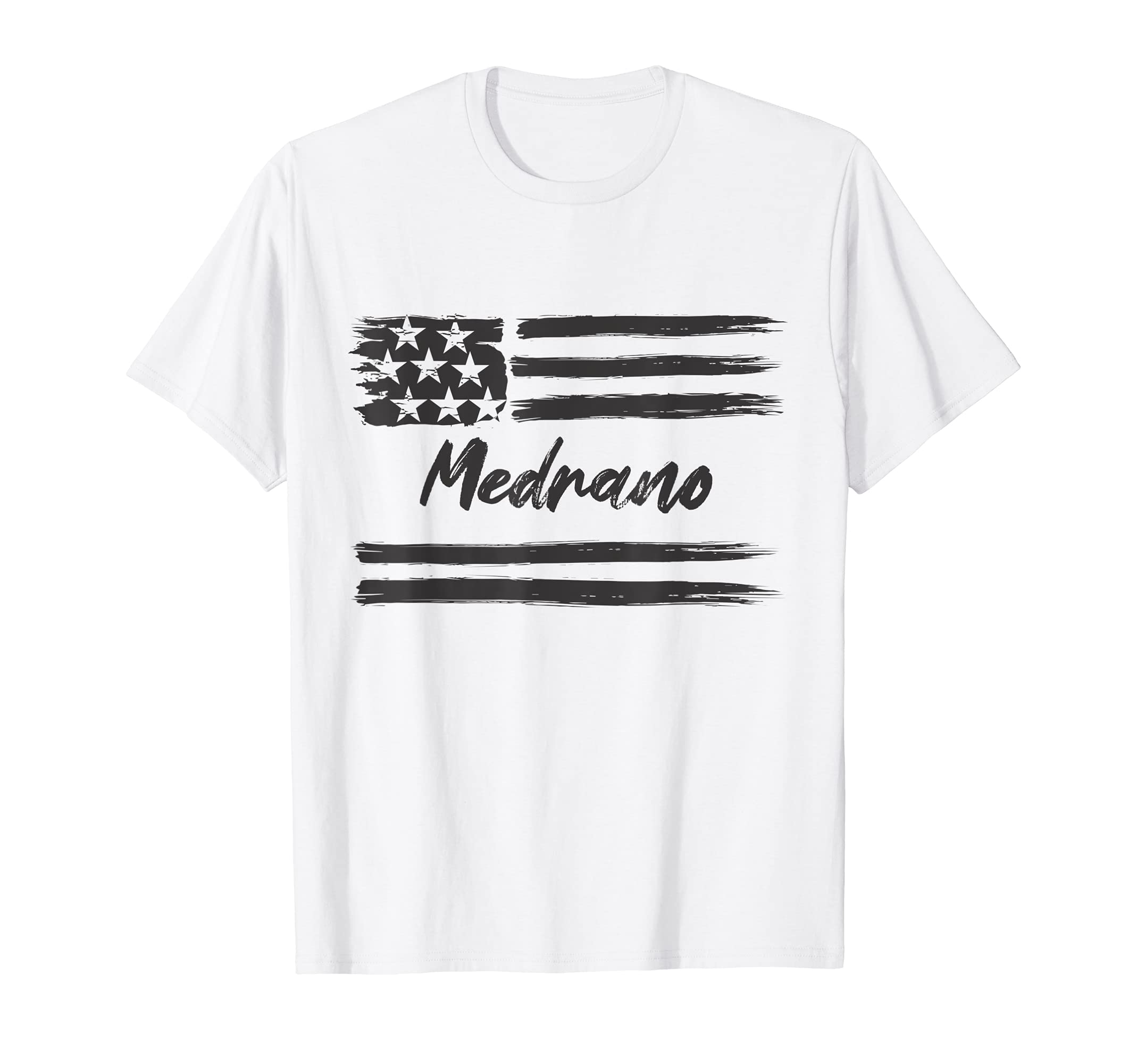 Medrano - Personalized Name, Stars and Stripes, USA Flag T-Shirt