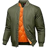 Rdruko Men's Bomber Jackets Onion Quilted Winter Padded Windbreaker Zip up 4 Pockets Waterproof Satin Flight Varsity Coats