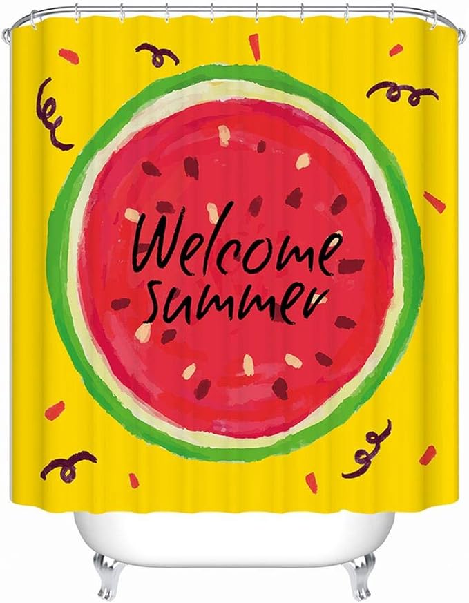 SumPP Cortina De Ducha Poliéster Elementos De Fruta Fresca Gancho Moho