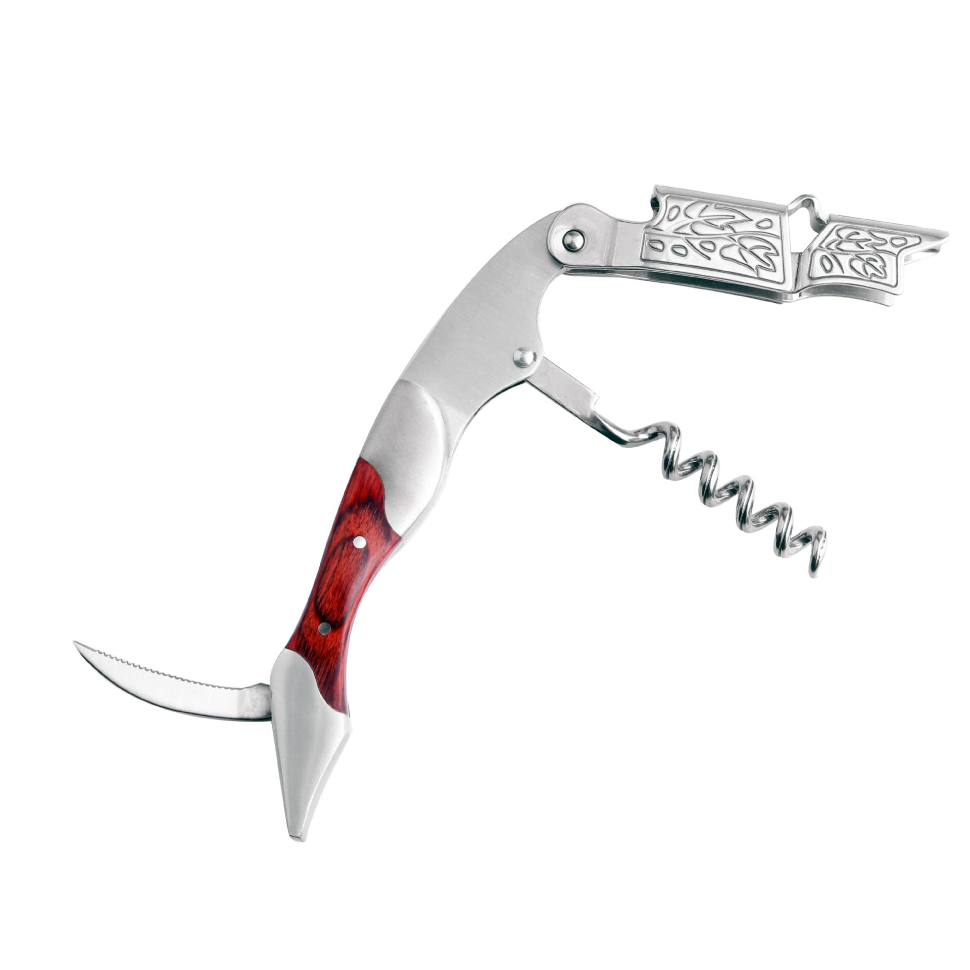 ZHSH Professional Waiters Corkscrews for Wine Bottles, Heavy Duty Stainless Steel Double Hinged Wine Openers, Foil Cutter Key for Bartenders Servers (Red)