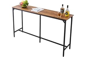 VEVOR Bar Table, 1PCS 53″ Kitchen Bar Table, Tall Dining Tables with Rounded Edge, Rectangular High Top Kitchen Tables for Ba