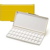 MEEDEN Watercolor Palette with Lid: 33 Wells Airtight Folding Paint Palette with Large Mixing Tray - Empty Acrylic Painting A