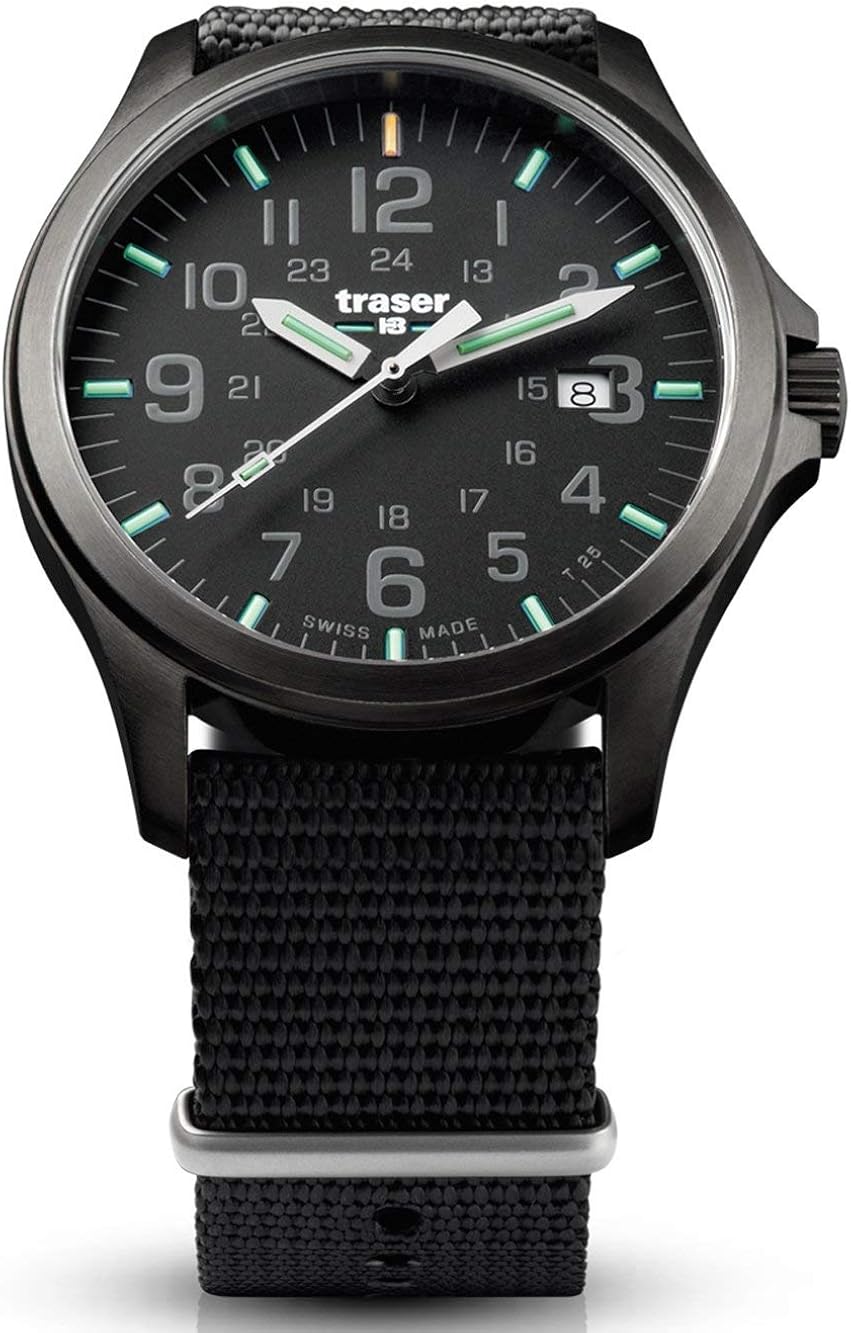 traser H3 Mens Watch P67 Officer Pro Gun Metal Black Nato Strap 107422