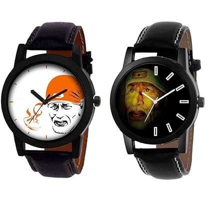 Swadesi Stuff New Arrival Premium Quality Stylish Lord Saibaba Leather Strap Watch for Men & Women Boy & Girl Lord Shiva Series Watch 425 God Series Watch - for Men & Women