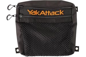YakAttack 13" Dual Compartment Mesh Storage Bag | Compatible with BlackPak Pro & ShortStak | Heavy-Duty Quick-Dry Mesh with Two Zippered Compartments | Kayak Storage Accessories Organizer