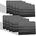 Middrivr 10Pcs Vinyl Squeegee Felt Edge Squeegee, Graphic Decal Scraper Applicator Tool for Car Vinyl Wrap, Window Tint, Wallpaper, Decal Sticker Installation (Black)