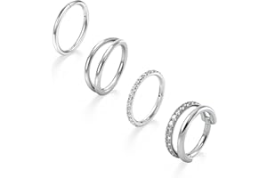 TOOUT Titanium Nose Ring, 18g Nose Rings Hoops for Women Men, Hypoallergenic Septum Rings Septum Hoop Daith Cartilage Tragus 