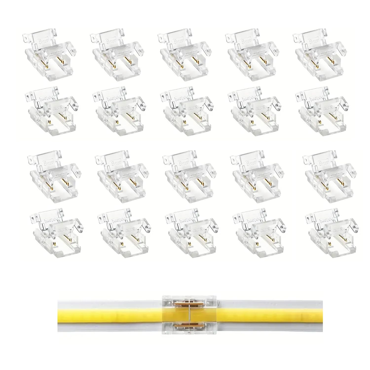 TOKERU LED Strip Connector, 20 Pack, 8mm, 2-Pin (Strip to Strip （COB), 8mm — image 1