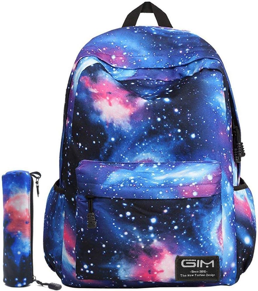 Global I Mall Unisex Galaxy School Backpack Canvas Rucksack Laptop Book Bag Satchel Hiking Bag