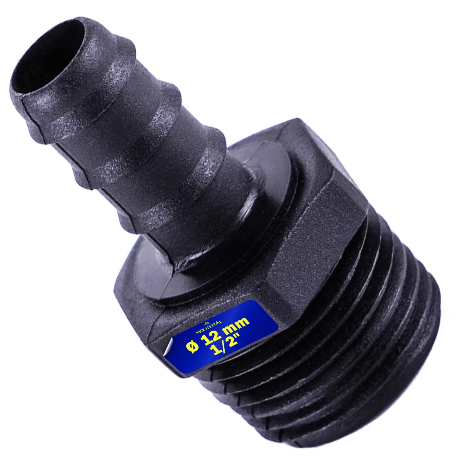 Spigot for Hose Connection with Diameter Ø 12 mm and Male Thread 1/2" Made of PVC U - Warranty 10 Years – MONTERAL