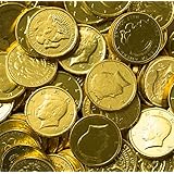 Solid Milk Chocolate Large Kennedy Gold Coins (1/2 Pound - 8 Oz)