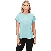 HORSSLE Women Chemo Shirts for Port Access 2-Side Snap Shoulder Surgery & Dialysis Recovery Shirts, Lightweight & Breathable