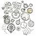 30pcs Antique Silver Mix Skeleton Steampunk Clock Face Watch Gear Cog Wheel Pendant Charms Jewelry Makin for Crafting, Jewelry Findings Making Accessory For DIY Necklace Bracelet M78