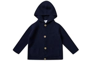 Stellou & friends 100% Cotton Baby Cardigan, Long Sleeve Knit Sweater for Kids, Unisex Tops for Infant, for Children 0-6 Yrs